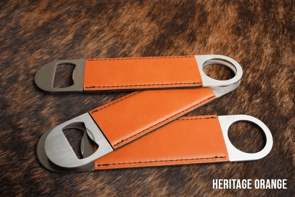 Heritage Orange leatherette bottle opener