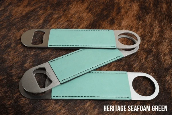 Heritage Seafoam Green leatherette bottle opener
