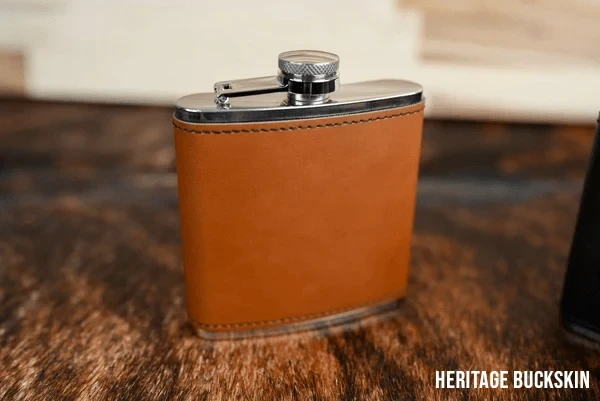 Heritage Buckskin leatherette flask